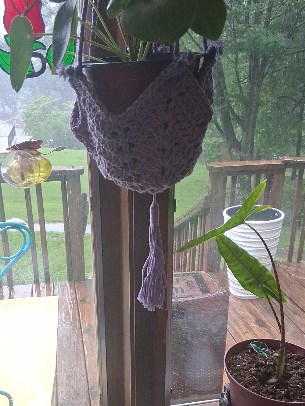 Macrame Plant Hanger Lavender/Violet Ombre Not Flower